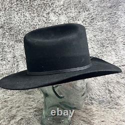 Vintage Resistol Cattleman 65 4X XXX Beaver Felt Western Cowboy Hat Black 7 1/4