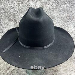 Vintage Resistol Cattleman 65 4X XXX Beaver Felt Western Cowboy Hat Black 7 1/4