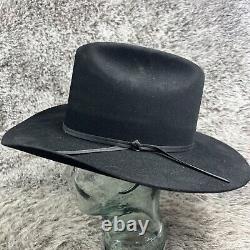 Vintage Resistol Cattleman 65 4X XXX Beaver Felt Western Cowboy Hat Black 7 1/4