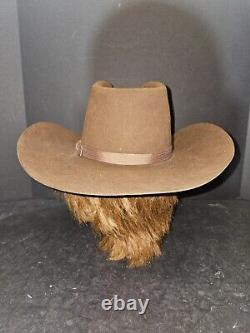 Vintage Resistol Cheyenne 3X Quality Beaver Cowboy Western Hat Sz 7 Mink Brown