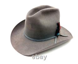 Vintage Resistol Cowboy Hat 4X Beaver Self Conforming Granite Grey Size 6 7/8 R