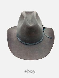 Vintage Resistol Cowboy Hat 4X Beaver Self Conforming Granite Grey Size 6 7/8 R