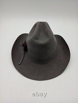 Vintage Resistol Cowboy Hat 4X Beaver Self Conforming Granite Grey Size 6 7/8 R