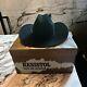 Vintage Resistol Cowboy Hat Black With Box Size 7-1/8 Xxx Beaver Self Conforming