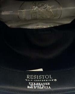 Vintage Resistol Cowboy Hat Black With Box Size 7-1/8 XXX Beaver Self Conforming