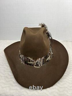 Vintage Resistol Cowboy Hat Mens 7 1/8 Beaver Western Self Confirming Long Oval