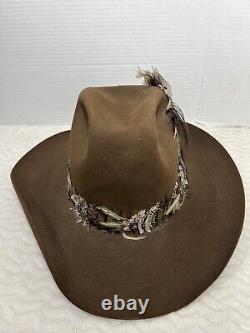 Vintage Resistol Cowboy Hat Mens 7 1/8 Beaver Western Self Confirming Long Oval