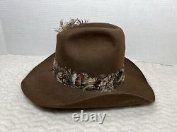 Vintage Resistol Cowboy Hat Mens 7 1/8 Beaver Western Self Confirming Long Oval