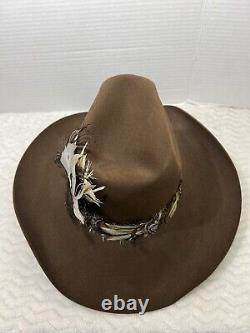 Vintage Resistol Cowboy Hat Mens 7 1/8 Beaver Western Self Confirming Long Oval