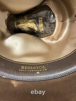 Vintage Resistol Cowboy Hat Mens 7 1/8 Beaver Western Self Confirming Long Oval