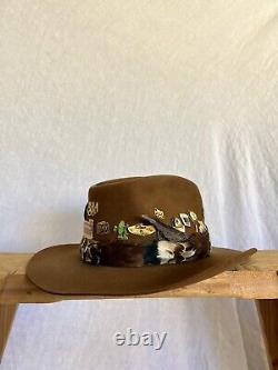 Vintage Resistol Cowboy Hat Mens 7 1/8 Beaver Western Self Conforming, New Cond