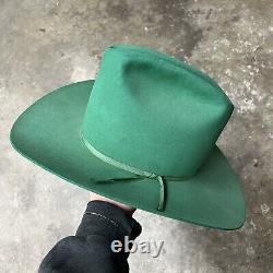 Vintage Resistol Forest Green 4x Beaver Western Cowboy Hat 7 1/4