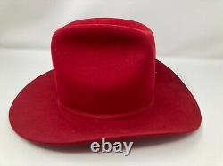 Vintage Resistol Self-Conforming 5X Beaver Red Cowboy Hat Size 6 5/8 (bf)