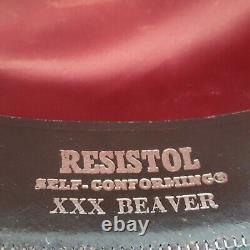 Vintage Resistol Self Conforming Beaver 3X Western Hat Cordova Brown 7 1/8