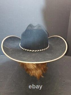 Vintage Resistol Signature Beaver 4X Felt Cowboy Western Hat Sz 7 1/8 Black IOB