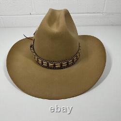 Vintage Resistol Stagecoach Cowboy Hat Size 7 1/4 Tan Feathers Beaver Pond, MT