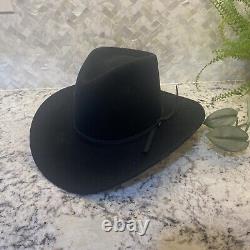 Vintage Resistol Tycoon Cowboy Long Oval 4X Beaver Hat Men's 6 7/8 Black