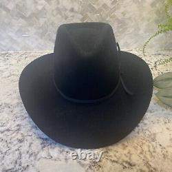 Vintage Resistol Tycoon Cowboy Long Oval 4X Beaver Hat Men's 6 7/8 Black