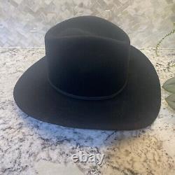 Vintage Resistol Tycoon Cowboy Long Oval 4X Beaver Hat Men's 6 7/8 Black