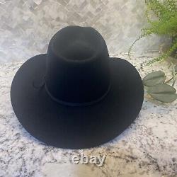 Vintage Resistol Tycoon Cowboy Long Oval 4X Beaver Hat Men's 6 7/8 Black