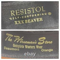 Vintage Resistol Western Hat Self Conforming XXX Beaver Whiskey Orange Sz 7 USA