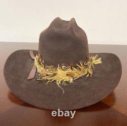 Vintage Royal Quality 5XXXXX Beaver THE ROUNDUP Brown Western Cowboy Hat 7 1/4