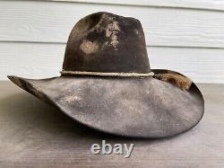 Vintage Rugged 15X Beaver Felt Resistol Bull Rider Rodeo Cowboy Hat 7 1/4 Black