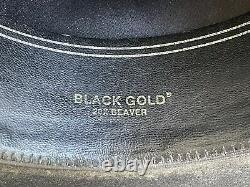 Vintage Rugged 20X Beaver Felt Resistol Bull Rider Rodeo Cowboy Hat 7 1/8 Black