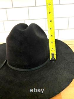Vintage Rugged 5X Beaver Brand Black Cowboy Hat Bull Rider Cowboy Hat 7 1/8-57