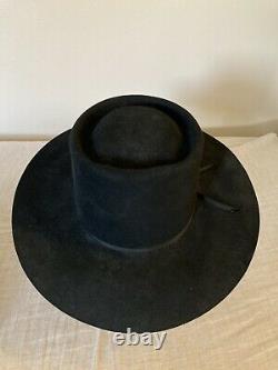 Vintage Rugged Old West Cowboy Hat 5x Beaver Gambler Revenger style Size 7