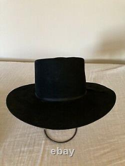 Vintage Rugged Old West Cowboy Hat 5x Beaver Gambler Revenger style Size 7