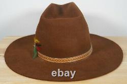 Vintage STETSON 4X Beaver The Big Valley Alaska Brown Cowboy Hat 7 3/8
