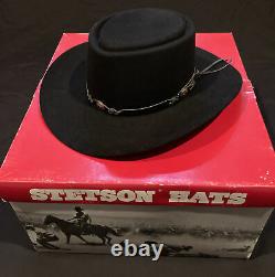 Vintage STETSON 5X Beaver Black Western Cowboy Hat Australia