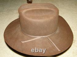 Vintage STETSON Brown Fedora Hat Cowboy Western Hat Beaver XXXX Sz 7 1/2