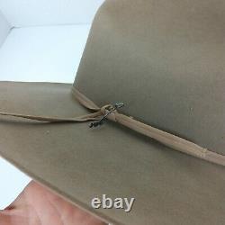 Vintage STETSON Cowboy Western Hat 4X Beaver 7 1/4 withBox Hat Band with JBS Pin