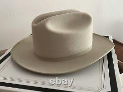 Vintage STETSON Men's OPEN ROAD 4X Beaver Western Cowboy Hat 7 SILVER BELLY