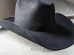 Vintage STETSON black 7-1/2 fur felted 4X BEAVER cowboy hat WESTERN rodeo