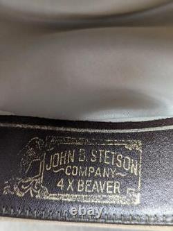 Vintage STETSON cowboy hat 4X BEAVER tan brown 7 western RODEO