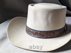 Vintage STETSON cowboy hat 4X BEAVER tan brown 7 western RODEO