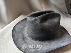 Vintage STETSON cowboy hat BEAVER 4X black 7-3/4 western xxxx