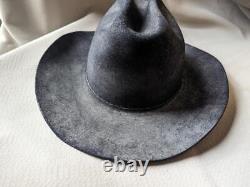 Vintage STETSON cowboy hat BEAVER 4X black 7-3/4 western xxxx