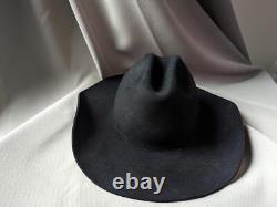 Vintage STETSON cowboy hat BEAVER 4X black 7-3/8 western xxxx CARSON
