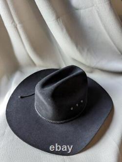 Vintage STETSON cowboy hat BEAVER 4X black 7-5/8 western K TYLER xxxx