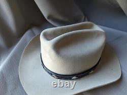 Vintage STETSON cowboy hat BEAVER 4X tan brown 6-7/8 western FUR FELTED