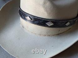 Vintage STETSON cowboy hat BEAVER 4X tan brown 6-7/8 western FUR FELTED