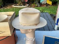 Vintage Stetson 1950s 7X Clear Beaver SilverBelly 7++ to 7-1/8 & Box