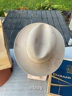 Vintage Stetson 1950s 7X Clear Beaver SilverBelly 7++ to 7-1/8 & Box