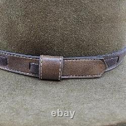 Vintage Stetson 3X Beaver Brown Cowboy Hat Brown Leather Band 6 7/8