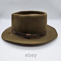 Vintage Stetson 3X Beaver Brown Cowboy Hat Brown Leather Band 6 7/8