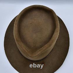 Vintage Stetson 3X Beaver Brown Cowboy Hat Brown Leather Band 6 7/8